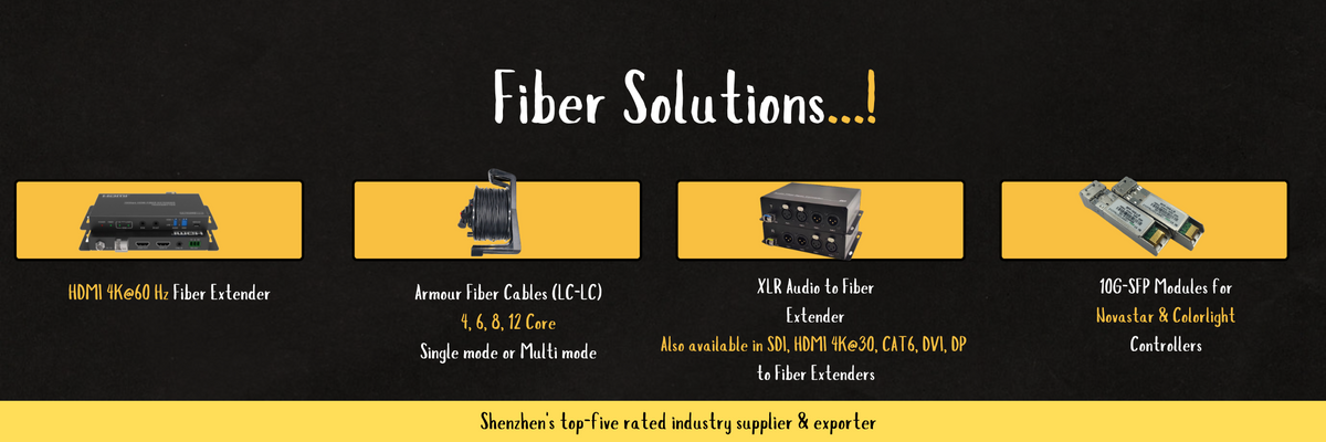 led screen rental accessories, armour fiber cables, hdmi to fiber extenders are in stock